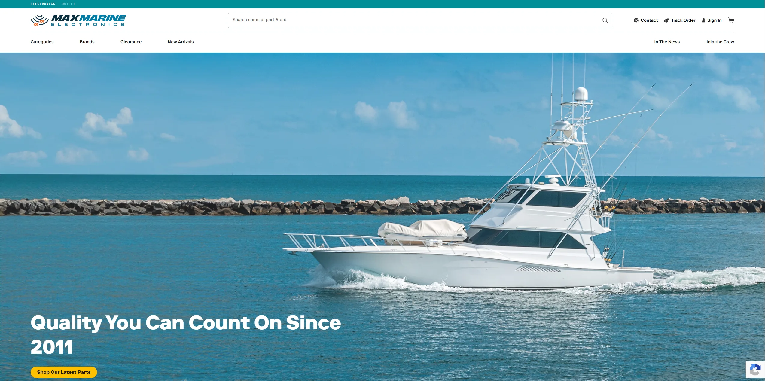 maxmarineelectronics.com Home Page screenshot